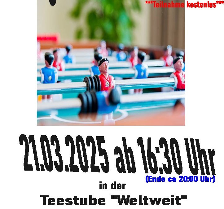 Men­schen­wür­de schüt­zen — offe­nes Kicker­tur­nier am 21.03.2025